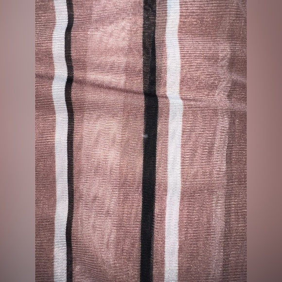 4/$10 Bundle Sale: EUC Sheer Striped Button Down Tie Waist Top - Picture 4 of 7